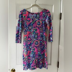 Vibrant scuba material Lilly Pulitzer dress